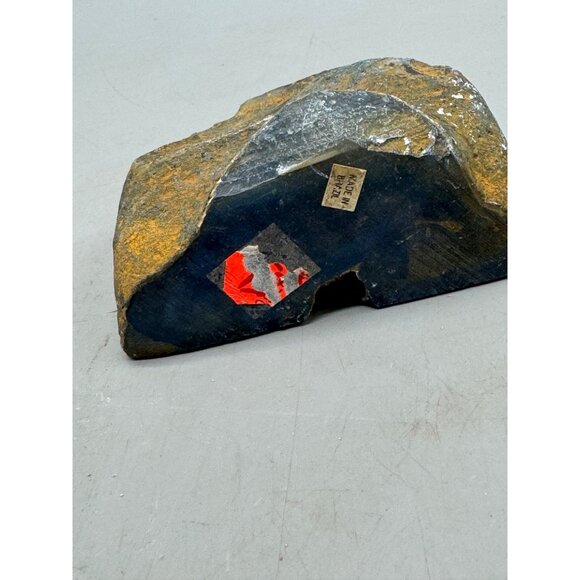 Blue Brazilian Agate Stone Half With Polished Surface & Natural Raw Edges READ - Picture 5 of 12